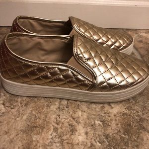 Metallic slip on sneakers